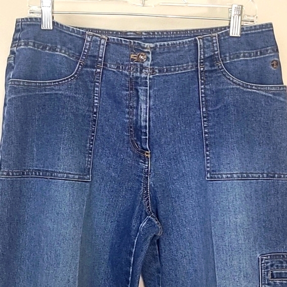 🔥 Rare Duck Head Utility Jeans Vintage Cargo Style Sz 10 Y2K Wideleg Workwear - Picture 2 of 7